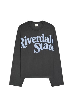 Bershka, ROUND NECK PLUSH WITH PRINT - SWEATSHIRT - Langarmshirt - royal blue