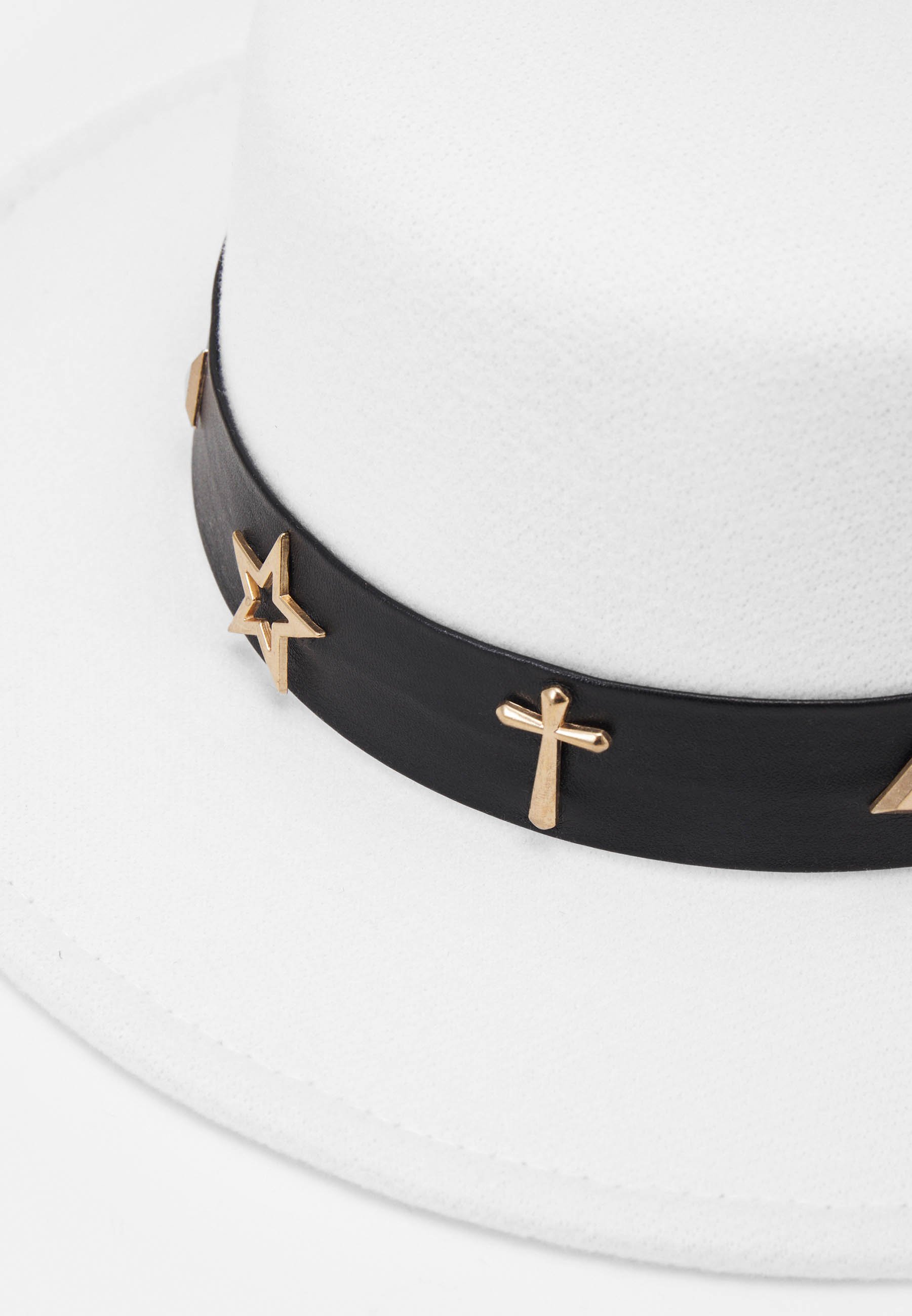 Uncommon Souls STUDDED BOATER HAT 