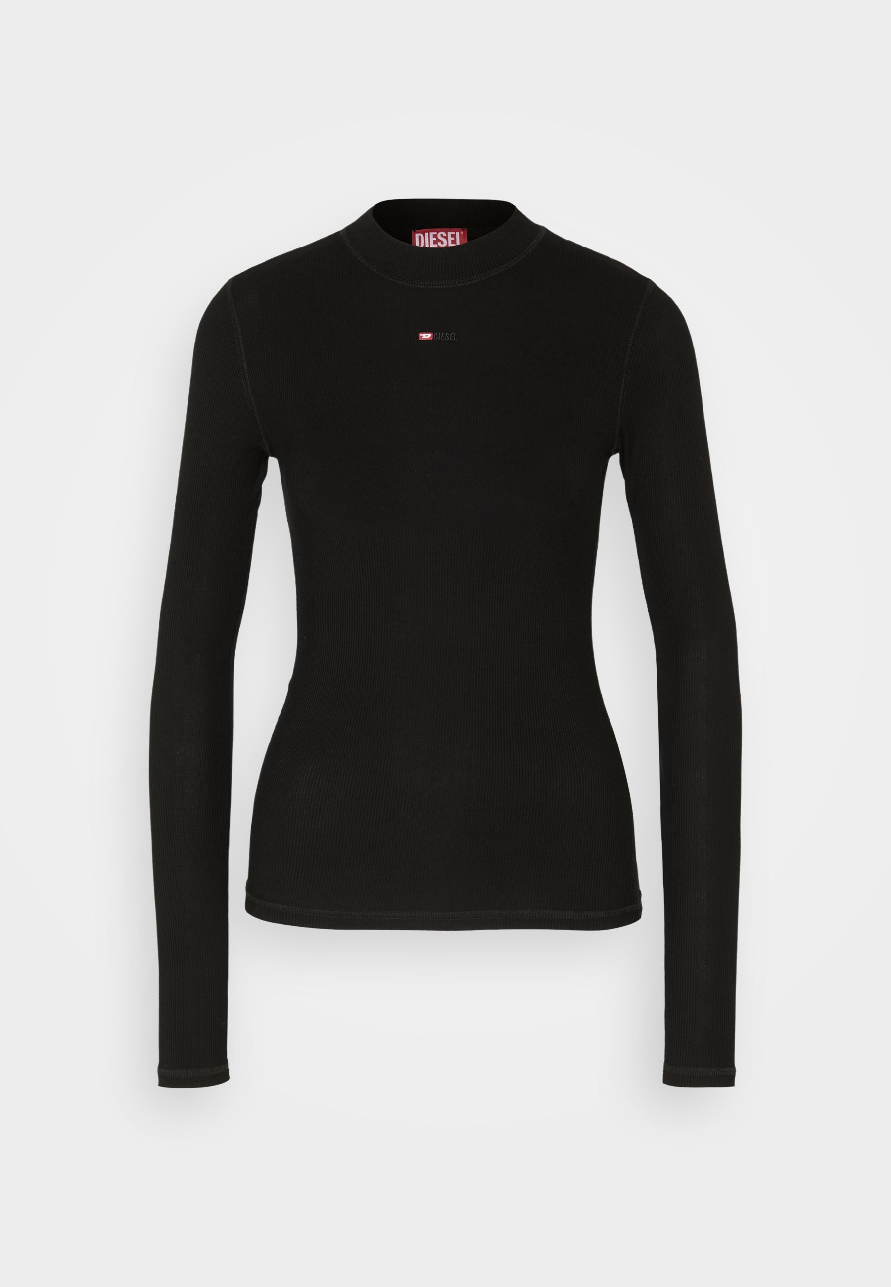【DIESEL】T-Mokky-Ls-Microdiv Women's Mock-neck top with micro logo | Black | Diesel