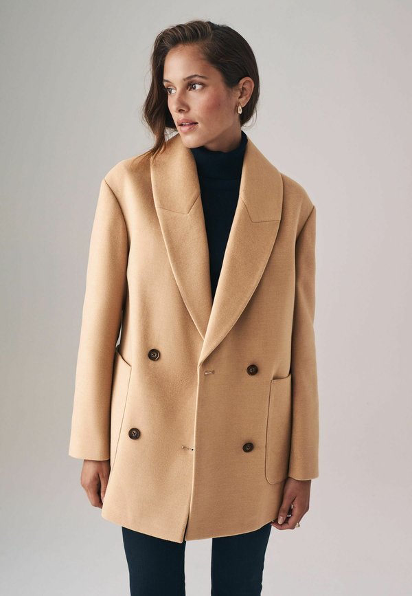DOUBLE BREASTED  REGULAR FIT - Kurzmantel - camel