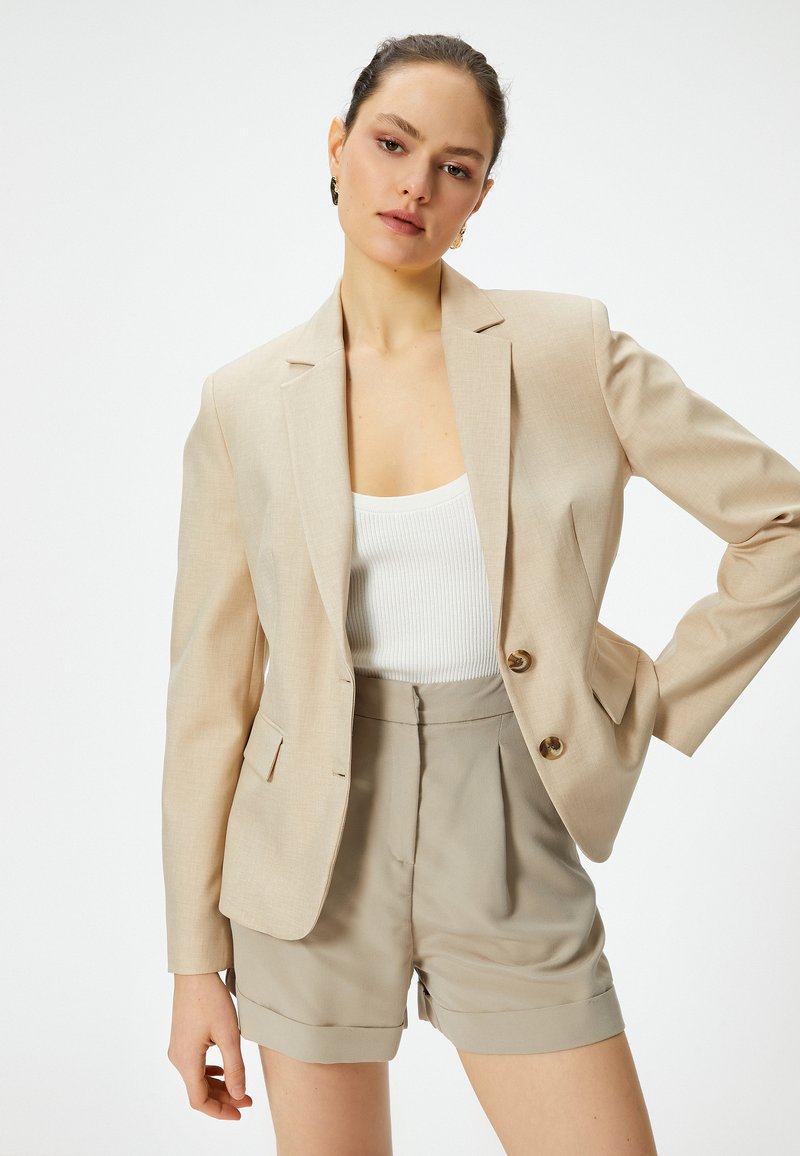 Koton POCKET DETAIL BUTTONED - Blazer - beige