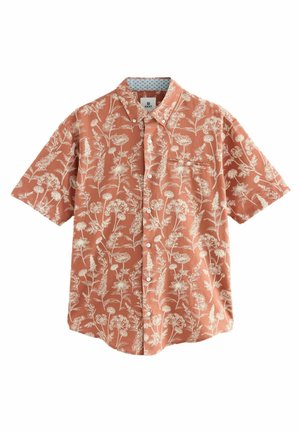 Next REGULAR FIT - TEXTURED FLORAL PRINT SHORT SLEEVE - Shirt - rust red