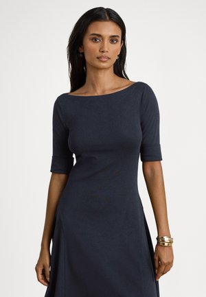 RIB-KNIT STRETCH COTTON MIDI DRESS - Päevakleit - lighthouse navy