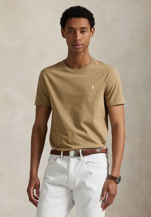 Polo Ralph Lauren CUSTOM SLIM FIT JERSEY CREWNECK T-SHIRT - T-shirt basique - cafe tan