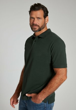 Polo - dark green-mottled