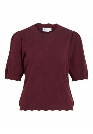 VILA, KNITTED TOP VIEMI SHORT SLEEVED - T-shirt print - port royale