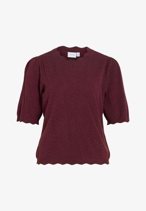 VILA, KNITTED TOP VIEMI SHORT SLEEVED - T-shirt print - port royale