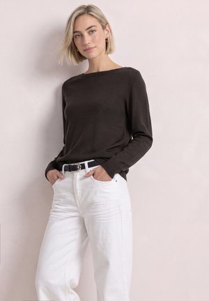 Street One, BASIC PULLOVER MIT U-BOOT-AUSSCHNITT - Pullover - black coffee