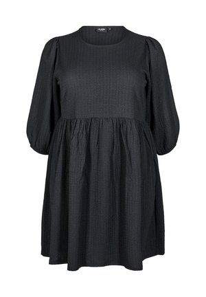 FLASH - AUS STRUKTURIERTEM STOFF MIT 3/4-ÄRMELN - Day dress - black