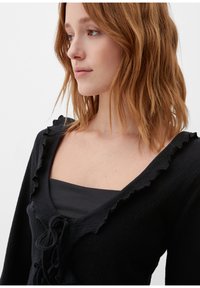 QS MIT RÜSCHEN - Bluse - schwarz