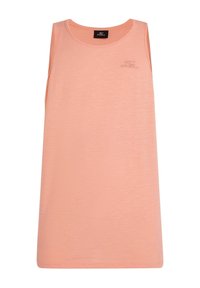 Růžový tílko s kulatým výstřihem, bez rukávů a jemnou texturou. Na hrudi je logo O'Neill v kontrastní barvě.