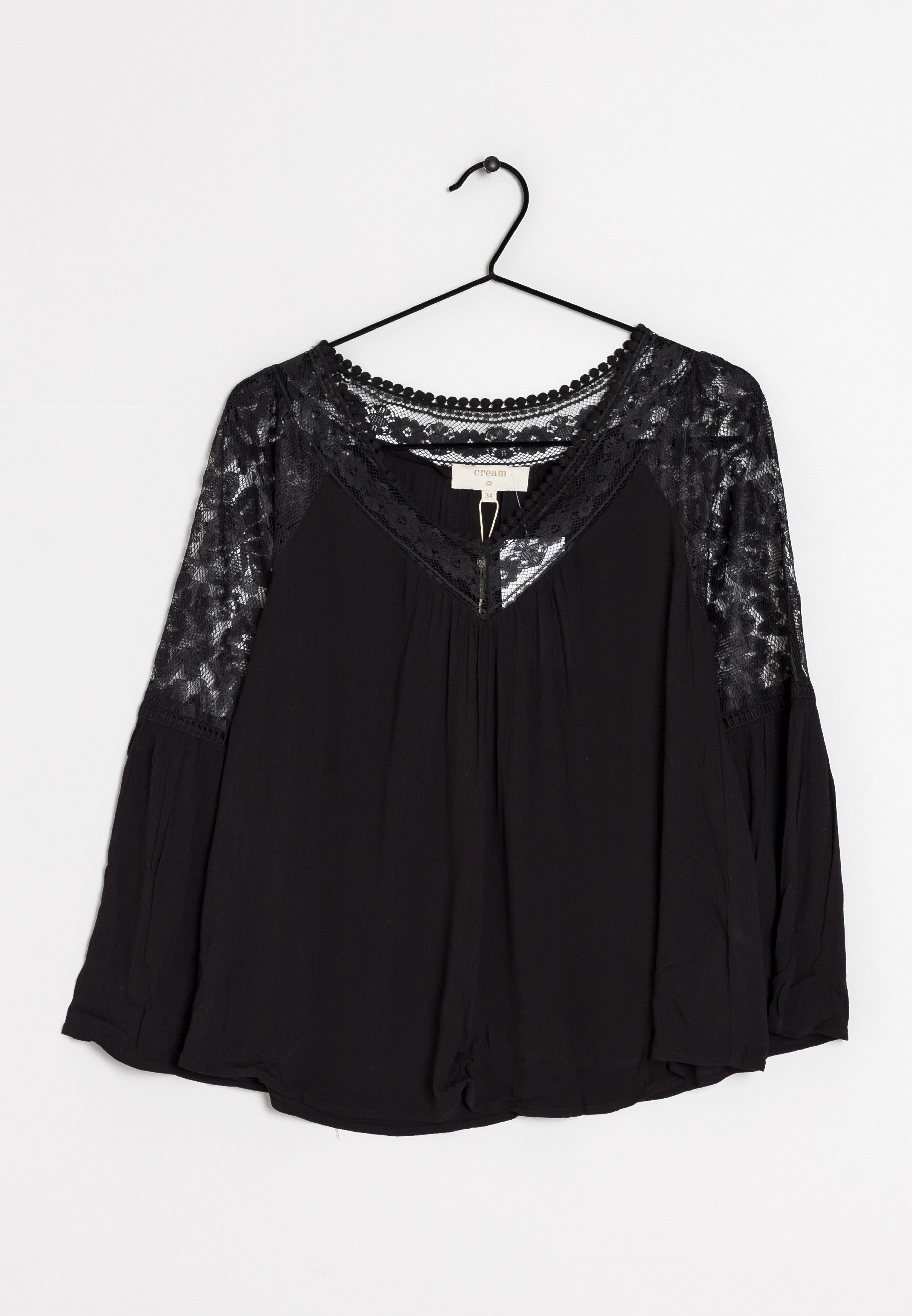 Cream Blouse - black - (Pre-owned 