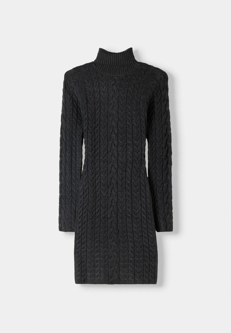 Bershka Gebreide jurk donkergrijs