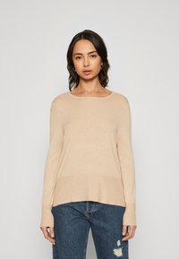 ONLY Petite - ONLJULIE LIFE LOOSE O NECK - Svetr - oxford tan melange Miniatura obrázku 1