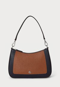 Lauren Ralph Lauren STRIPED LEATHER MEDIUM DANNI BAG - Ručna torba - brown/navy