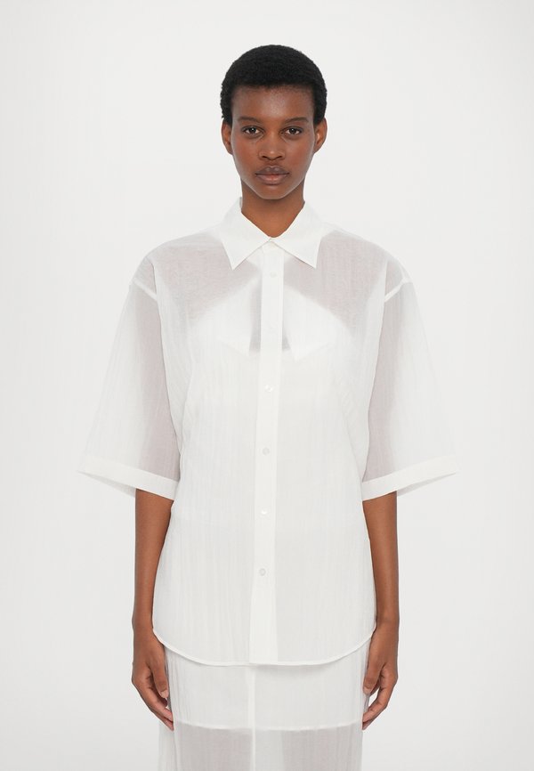 SHORT SLEEVE CRINKLE SHIRT - Button-down blouse