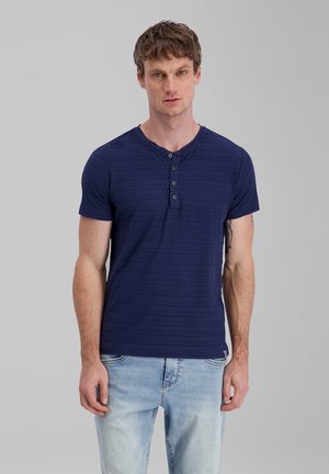 TIMEZONE, HENLEY - Print T-shirt - iris blue