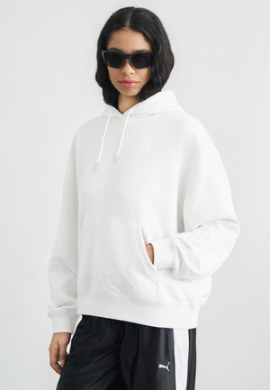 WARDROBE BOXY - Mikina s kapucňou - white glow heather