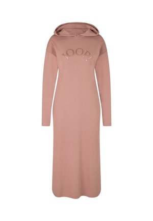 Abito a cappuccio rosa con maniche lunghe, caratterizzato dal logo in rilievo "JOOP!". Realizzato in tessuto morbido, con design alla caviglia e superficie liscia.