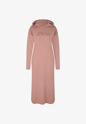 Abito a cappuccio rosa con maniche lunghe, caratterizzato dal logo in rilievo "JOOP!". Realizzato in tessuto morbido, con design alla caviglia e superficie liscia.
