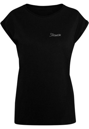 IT BEATS LOUD EXTENDED SHOULDER  - T-Shirt basic - black