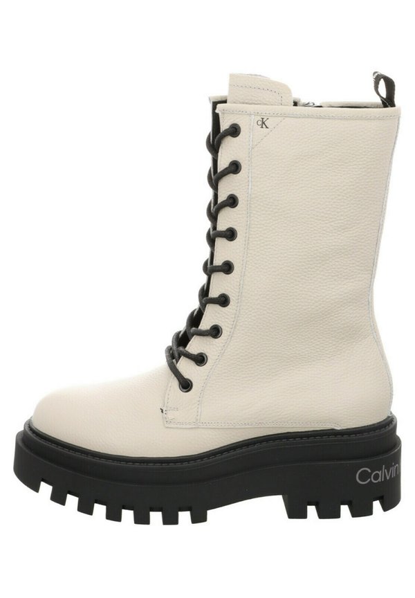 Schnürstiefelette - eggshell