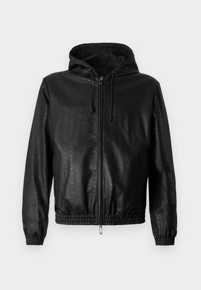 Emporio Armani Kožená bunda - black