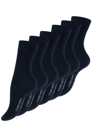 6 PAAR OHNE GUMMIBUND - Socken - marine