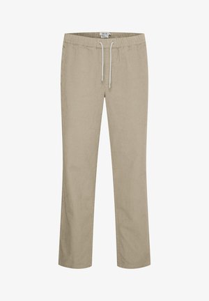 Beežid korduroost püksid elastse vöökohaga, reguleeritava nööriga ja sirge säärega. Omaduseks vertikaalne sooniline tekstuur.