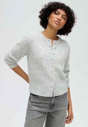 OPUS, SLIM FIT CREW NECK - Cardigan - hazy fog melange