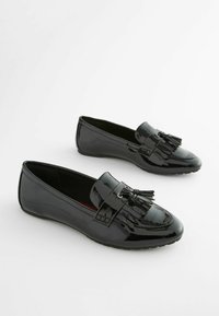 Next WIDE FIT FOREVER COMFORT CLEATED TASSEL LOAFERS - Slip-ins - black patent