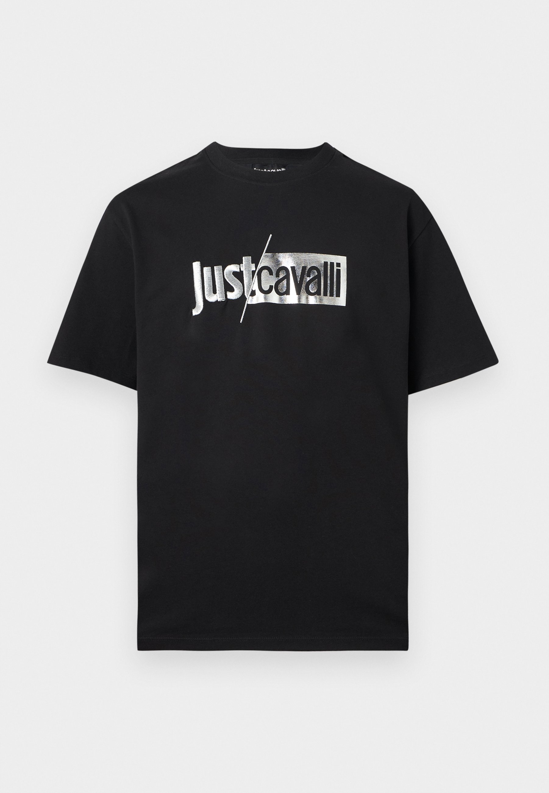 Just Cavalli LOGO SLASH - T-shirt con stampa - black/silver