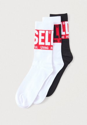UNISEX 3 PACK - Zoknik - white/black/red