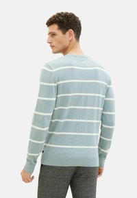 TOM TAILOR GESTREIFT MIT GERIPPTEN RUNDHALS - Trui - blau