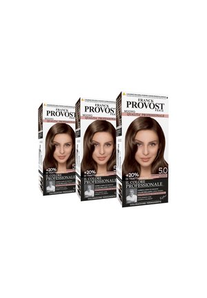 FRANCK PROVOST TINTA CAPELLI COLORE PROFESSIONALE A DOMICILIO VALORIZZA RIFLESSI E BRILLANTEZZA PENNELLO DI PRECISIONE INCLUSO - 3 PACK - Tinte capelli - castano chiaro radioso