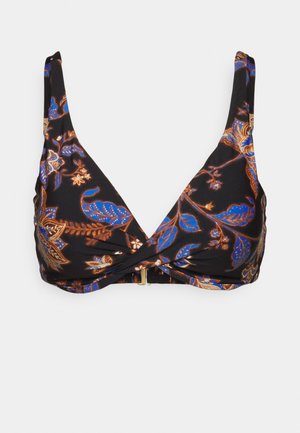 Seafolly ROAD WRAP FRONT CUP BRA - Haut de bikini - black