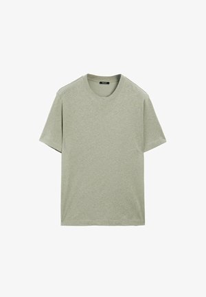 Lys grøn bomulds t-shirt med korte ærmer og rund hals. Glat tekstur og let afslappet pasform. Ingen synlige mønstre eller accenter.