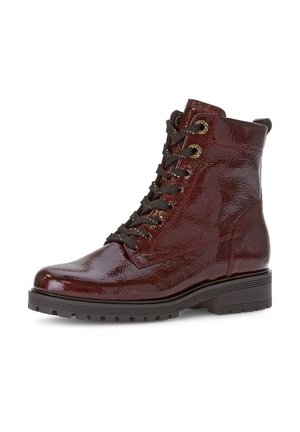 Gabor Comfort Lace-up ankle boots - burgund mic gold