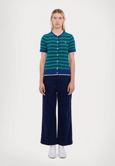 Polo Ralph Lauren SHORT SLEEVED CARDIGAN - Cardigan - blue yacht/scarab green