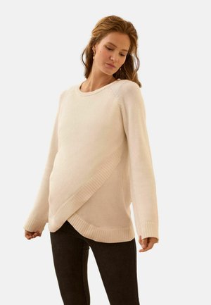 REGULAR FIT - MATERNITY NURSING CROSS OVER  - Stickad tröja - cream