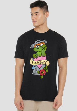 SESAME STREET OSCAR THE GROUCH TRASHY TATTOO - Print T-shirt - black