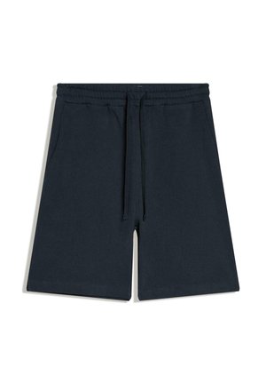 Navyblaue Freizeithose mit elastischem Bund, verstellbarem Tunnelzug, Seitentaschen und gerader Saum, geeignet für den täglichen Gebrauch.