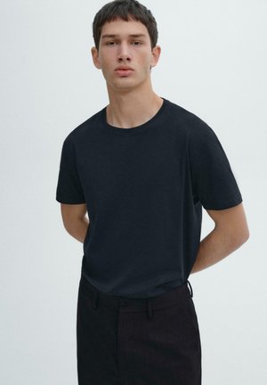 SHORT SLEEVE MERCERISED - T-Shirt basic - dark blue