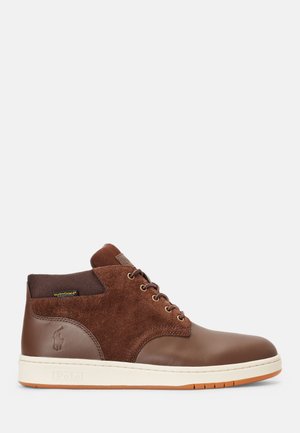 WATERPROOF LEATHER SUEDE TRAINER BOOT - High-top trainers - brown