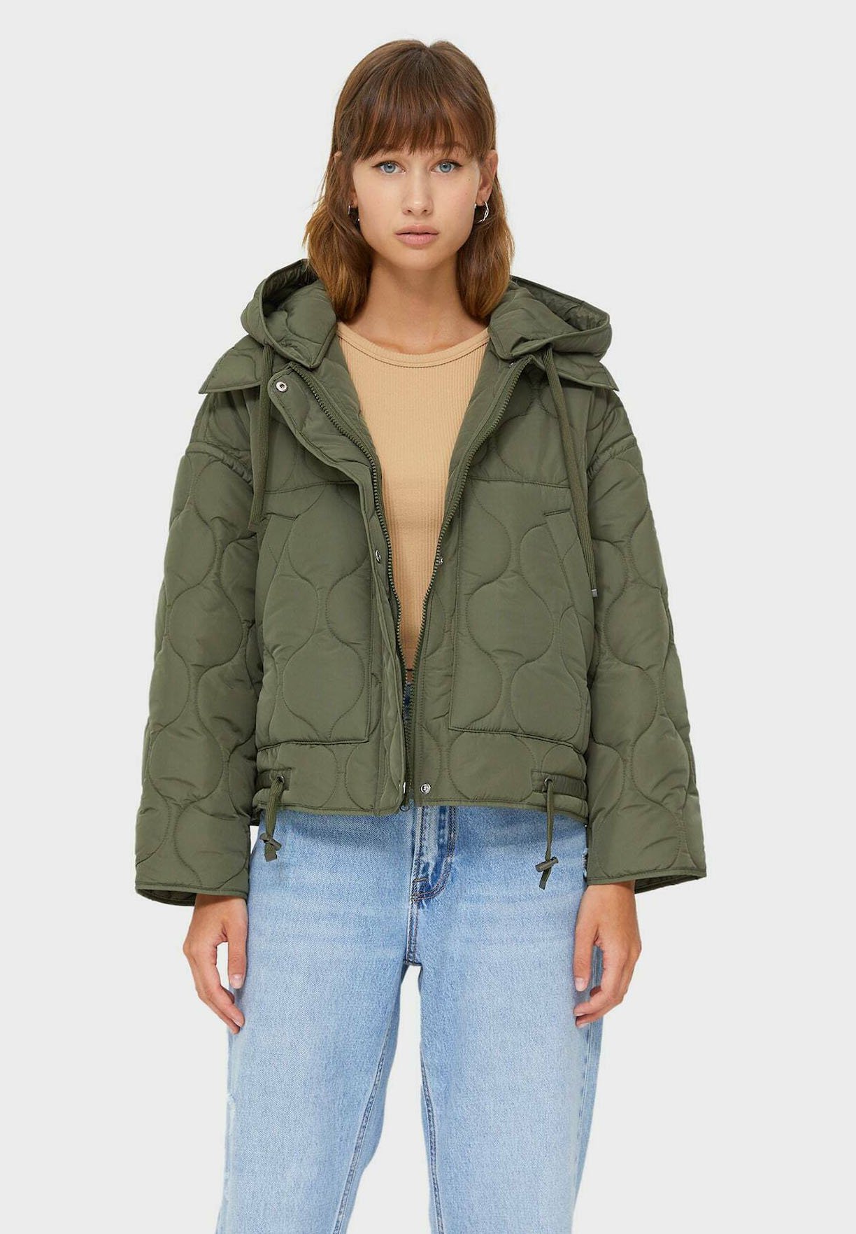 Stradivarius MIT KAPUZE - Giacca invernale - khaki/cachi - Zalando.it