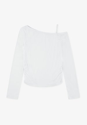 Abercrombie & Fitch RUCHED TOP - Long sleeved top - bright white