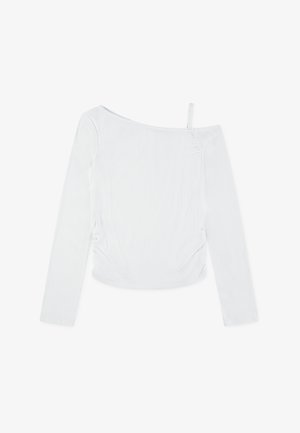 Abercrombie & Fitch RUCHED TOP - Maglietta a manica lunga - bright white