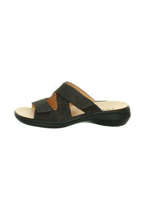 Pantolette flach - mocca