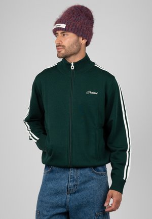 PROHIBITED, VARSITY KNITTED TRACKJACKET - Sweat zippé - dark green