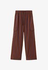 Pantalon cargo - mottled dark red